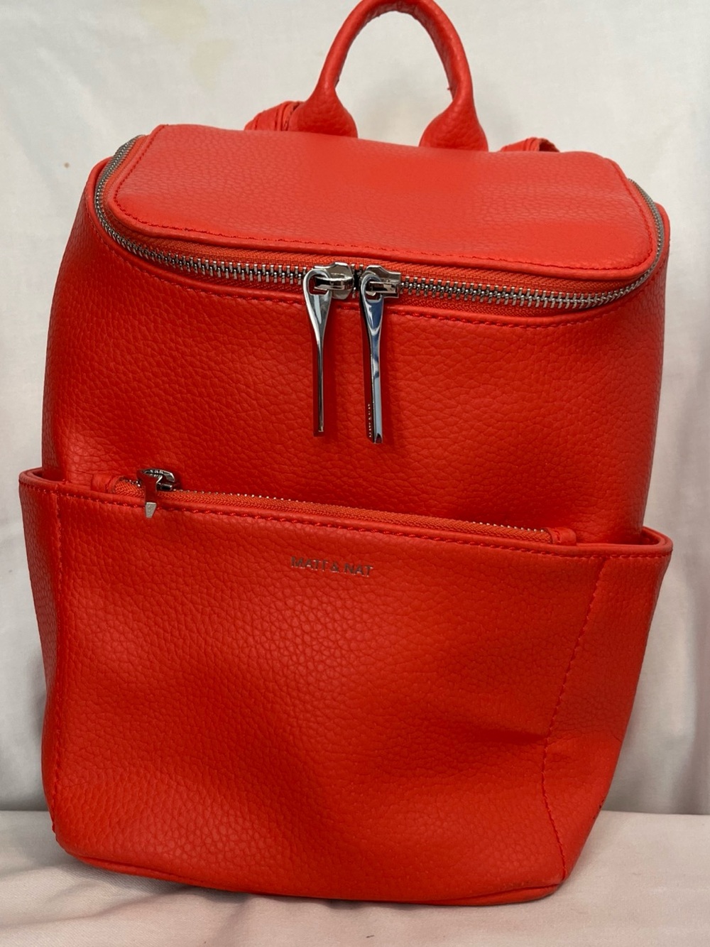 Matt & Nat Red Pebbled Backpack